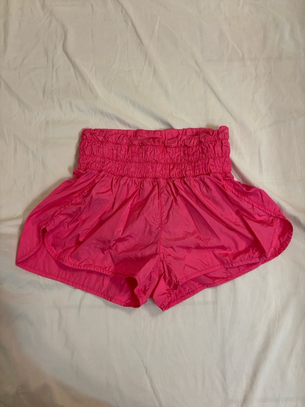 Love Tree Hot Pink Smocked High Rise Dolphin Shorts Size Small Lined